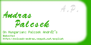 andras palcsek business card